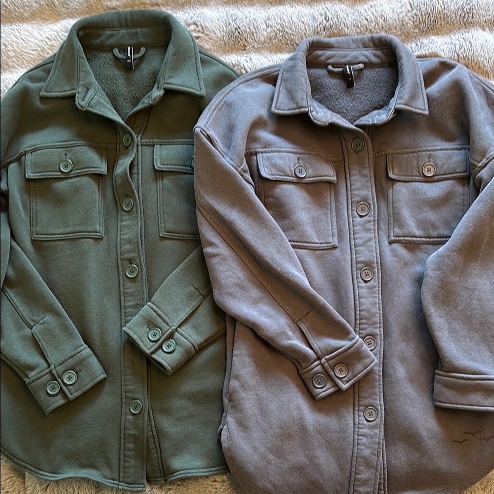 Lazy pants Green Button-Up Jacket/ shacket